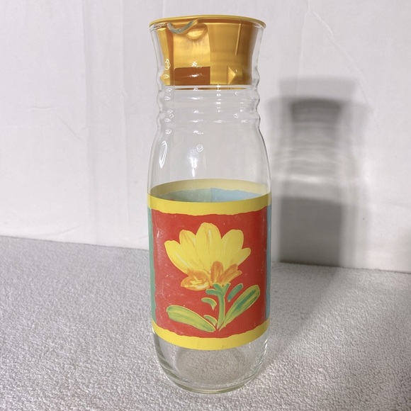 Vintage Gardenia Luminarc Arc France Glass Pitcher Carafe With Lid - Picture 5 of 12